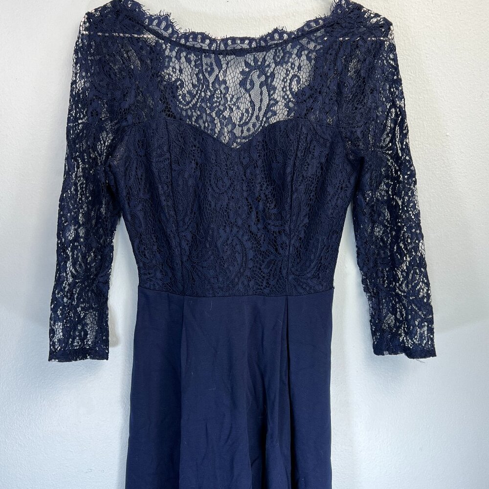 Francesca's Navy Blue Lace Dress - Long Sleeve - Size Small